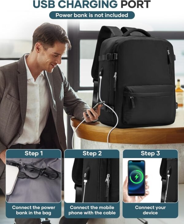 Compression Travel Backpack with Air Pump, Waterproof, Carry-On Friendly - Image 4