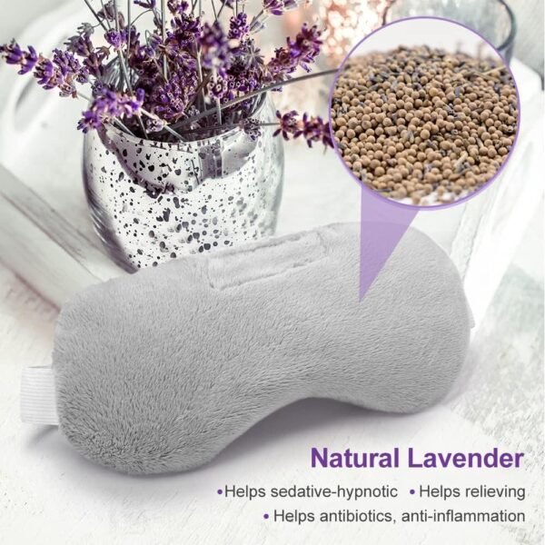 Weighted Lavender Eye Mask with Hot & Cold Therapy for Sleep - Image 4
