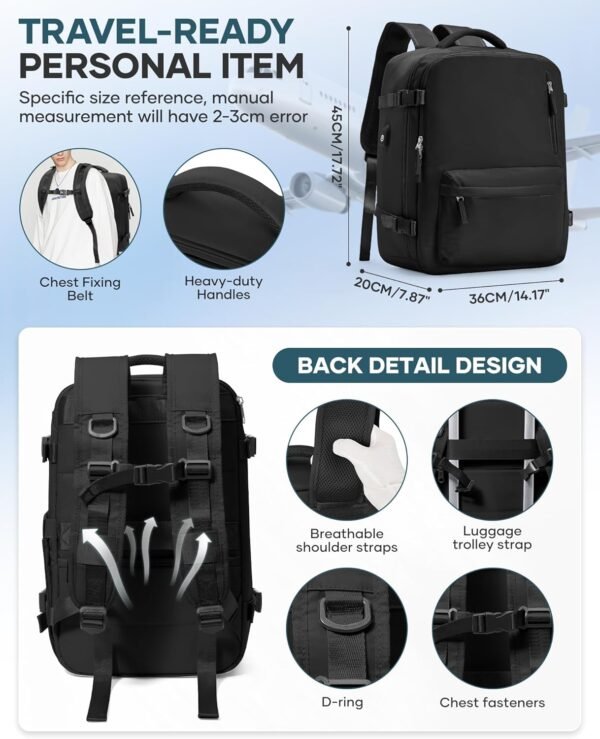 Compression Travel Backpack with Air Pump, Waterproof, Carry-On Friendly - Image 6