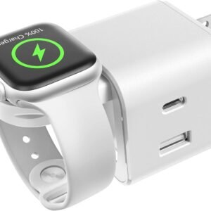 36W Foldable Fast Charger with Built-in Watch Charger and Dual Ports