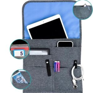 Airplane Tray Table Organizer with Multiple Pockets – Travel Seat Bag