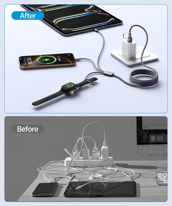 3-in-2 USB-C Fast Charging Cable for Phone and Smartwatch - Image 6