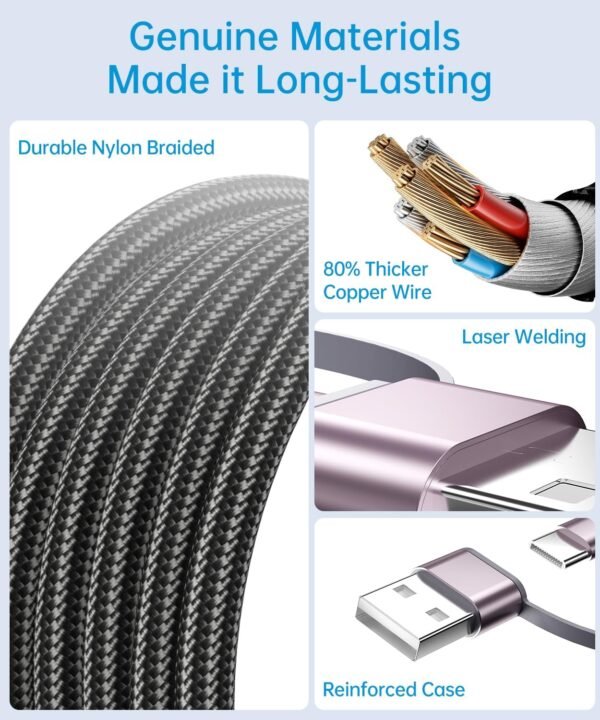 3-in-2 USB-C Fast Charging Cable for Phone and Smartwatch - Image 7