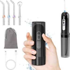 Portable Cordless Water Flosser with 4 Modes and Rotating Nozzles