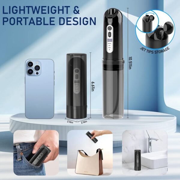 Portable Cordless Water Flosser with 4 Modes and Rotating Nozzles - Image 2
