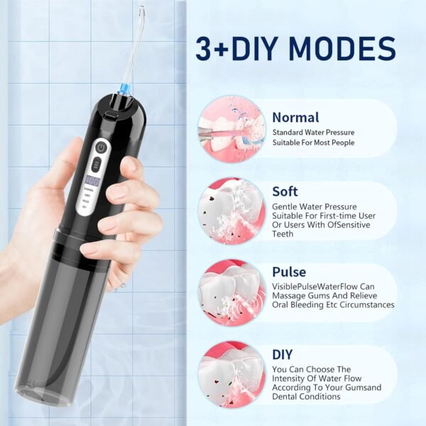 Portable Cordless Water Flosser with 4 Modes and Rotating Nozzles - Image 3