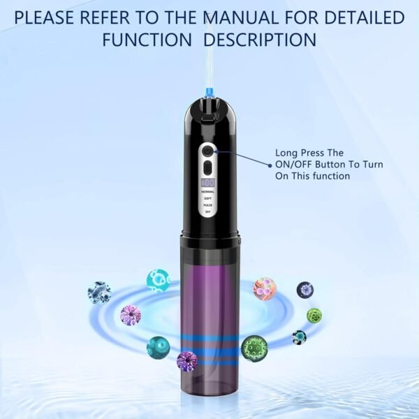 Portable Cordless Water Flosser with 4 Modes and Rotating Nozzles - Image 5