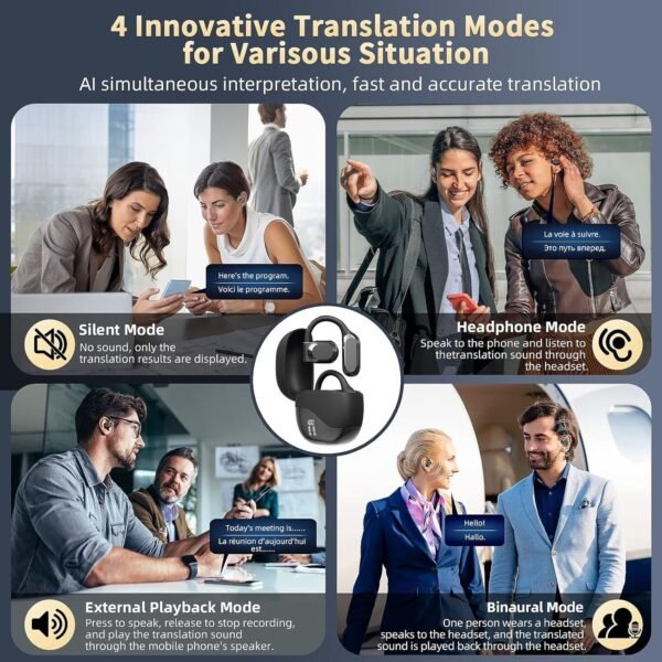 AI Real-Time Translator Earbuds with App – 144 Language Support - Image 4