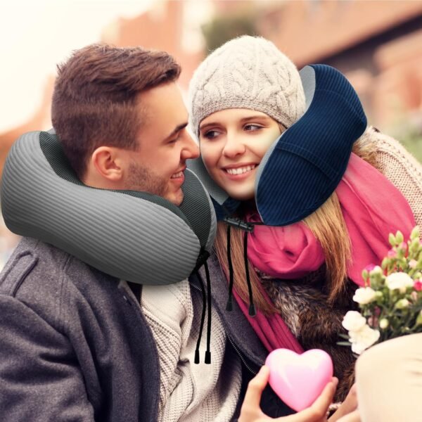 2-Pack Memory Foam Travel Neck Pillows – Soft, Supportive for Travel - Image 6