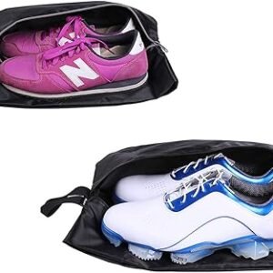Set of 2 Waterproof Nylon Shoe Bags with Zippers for Travel