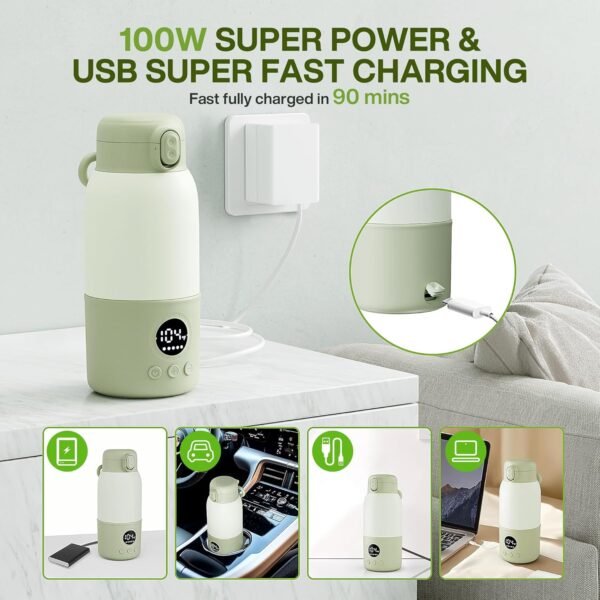 Portable Fast Bottle Warmer with Formula Container and Keep Warm Function - Image 5