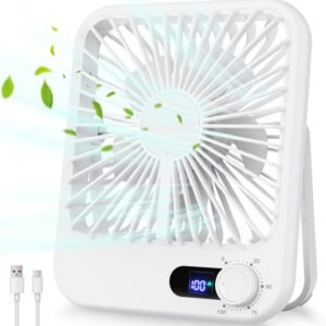 Portable Rechargeable Travel Fan – 6.8” Mini Fan with 100 Speeds