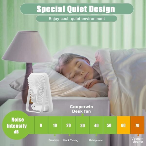 Portable Rechargeable Travel Fan – 6.8” Mini Fan with 100 Speeds - Image 4