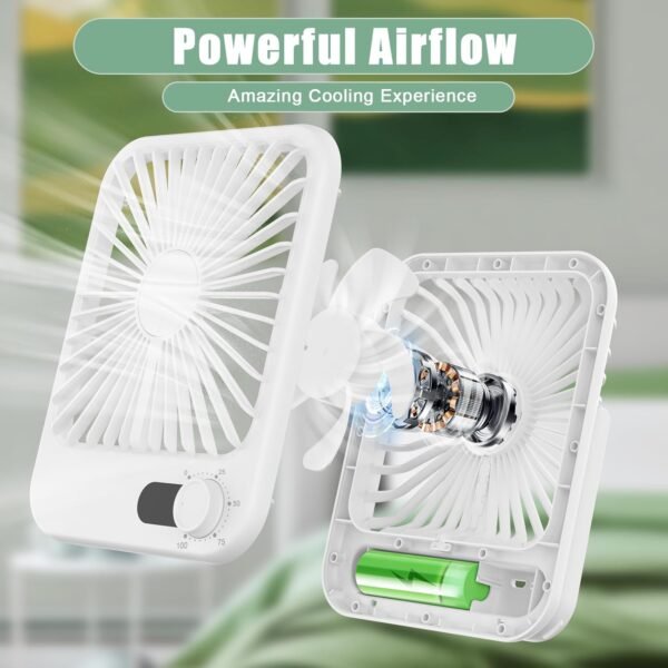 Portable Rechargeable Travel Fan – 6.8” Mini Fan with 100 Speeds - Image 6